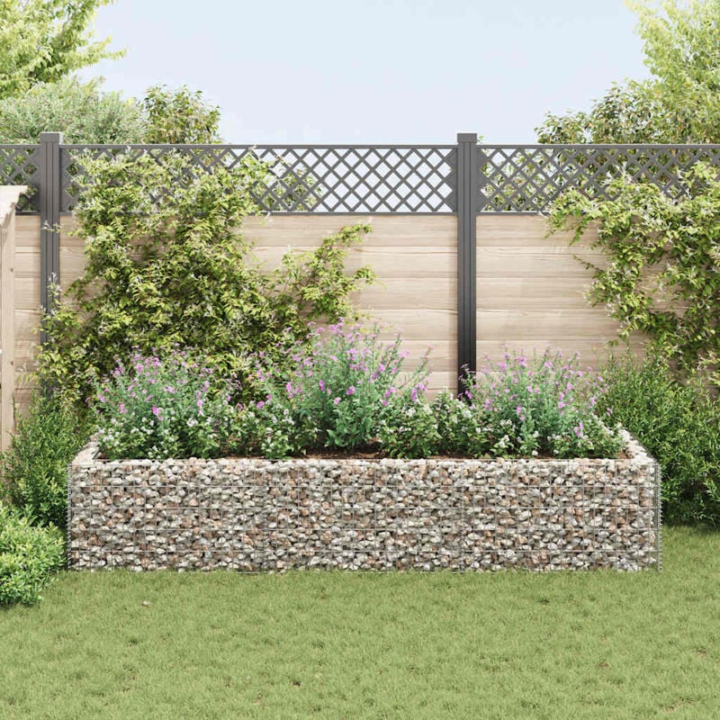 foto del prodotto vidaxl gabbione letto rialzato da giardino in acciaio 270x90x50 cm
