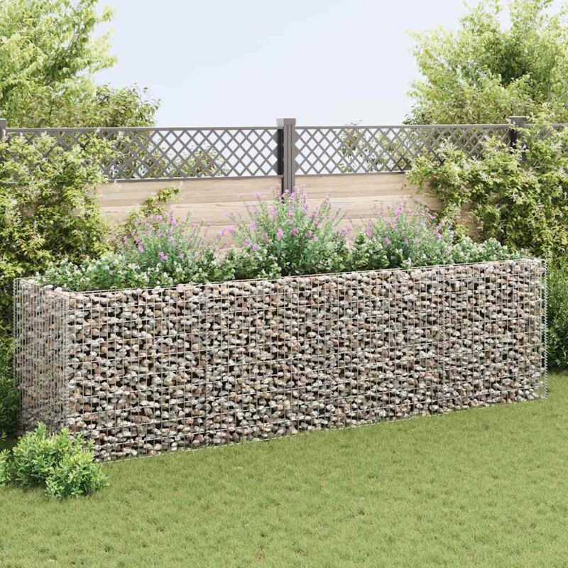 foto del prodotto vidaxl gabbione letto rialzato da giardino in acciaio 360x90x100 cm