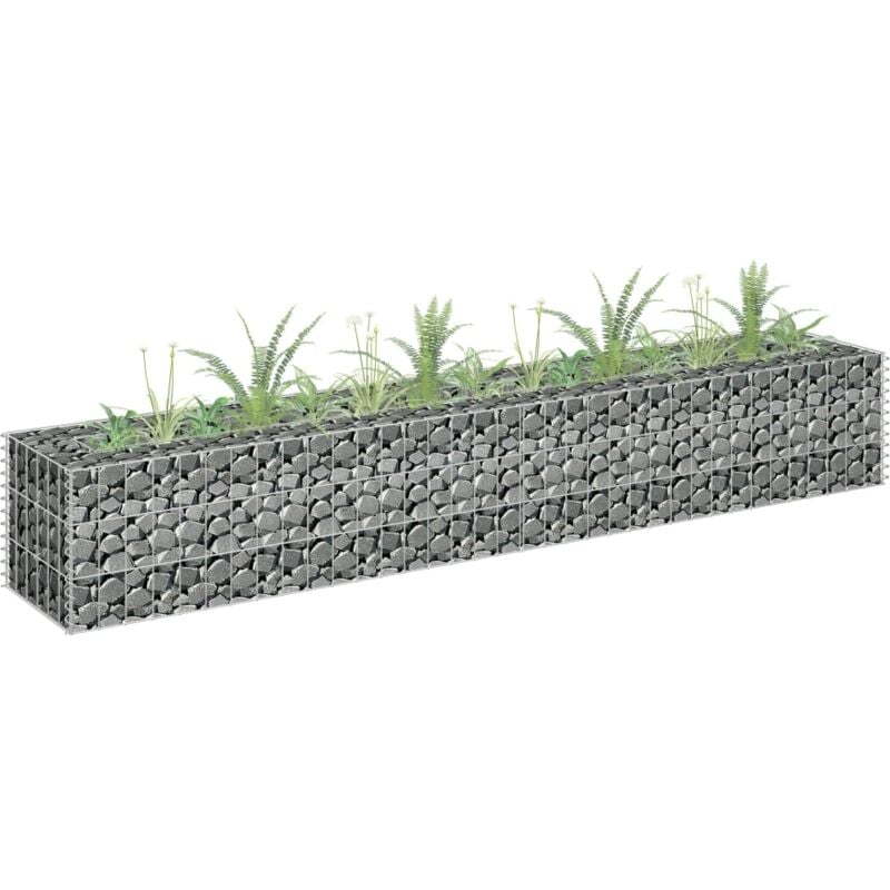 foto del prodotto vidaxl gabbione letto rialzato in acciaio zincato 180x30x30 cm