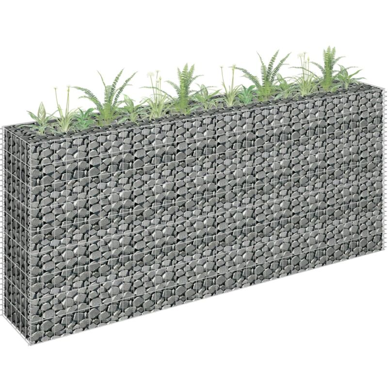 foto del prodotto vidaxl gabbione letto rialzato in acciaio zincato 180x30x90 cm