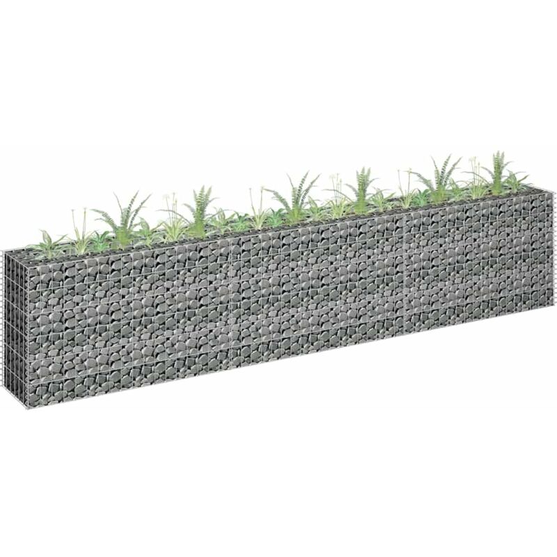 foto del prodotto vidaxl gabbione letto rialzato in acciaio zincato 270x30x60 cm