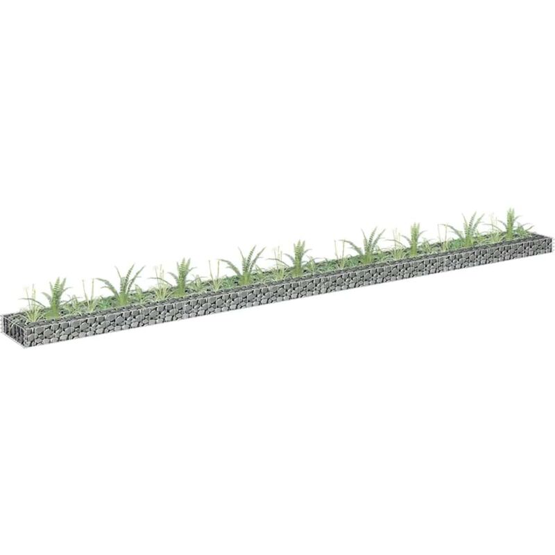 foto del prodotto vidaxl gabbione letto rialzato in acciaio zincato 360x30x10 cm