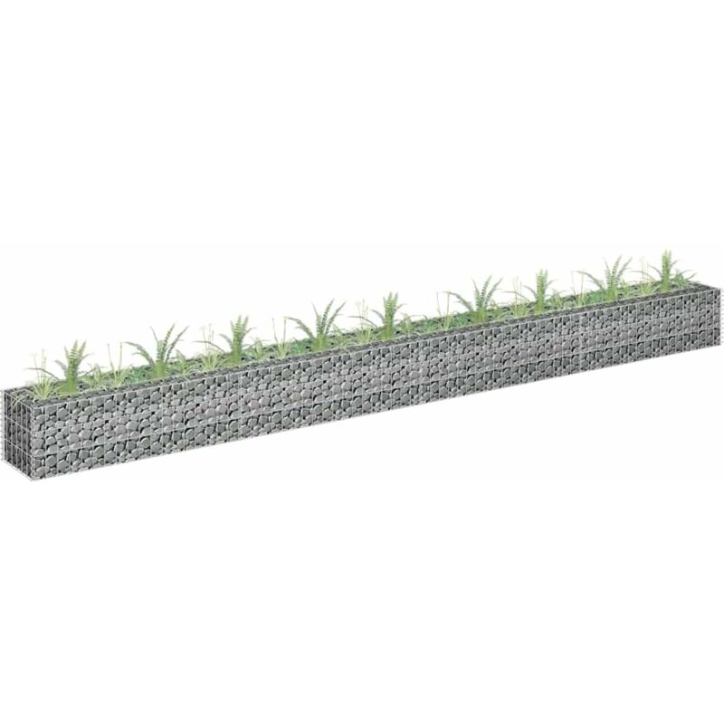 foto del prodotto vidaxl gabbione letto rialzato in acciaio zincato 360x30x30 cm