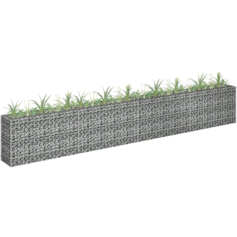 foto del prodotto vidaxl gabbione letto rialzato in acciaio zincato 360x30x60 cm
