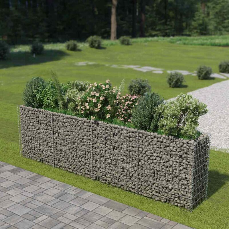 foto del prodotto vidaxl gabbione letto rialzato in acciaio zincato 360x50x100 cm