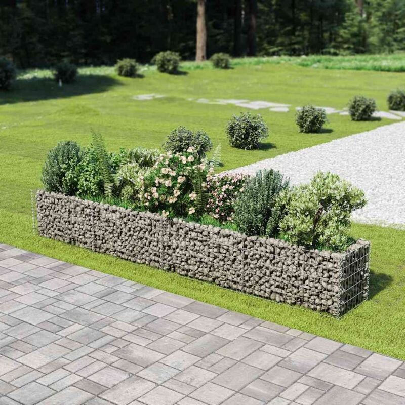foto del prodotto vidaxl gabbione letto rialzato in acciaio zincato 360x50x50 cm