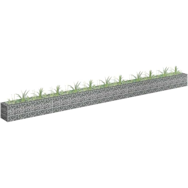 foto del prodotto vidaxl gabbione letto rialzato in acciaio zincato 450x30x30 cm