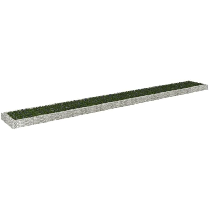 foto del prodotto vidaxl gabbione letto rialzato in acciaio zincato 800x100x20 cm
