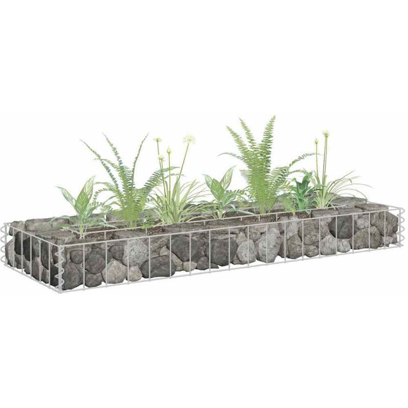 foto del prodotto vidaxl gabbione letto rialzato in acciaio zincato 90x30x10 cm