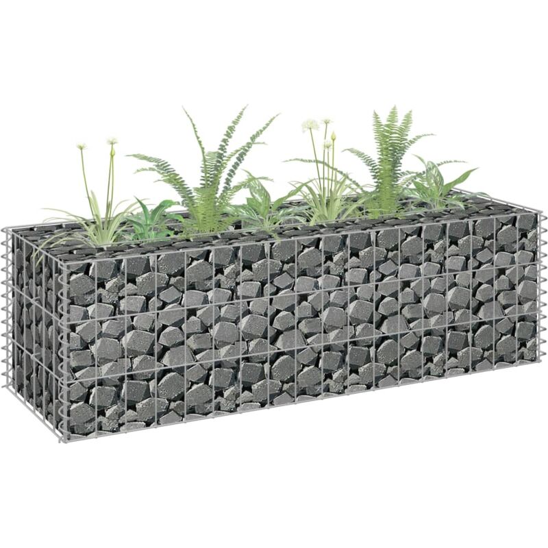 foto del prodotto vidaxl gabbione letto rialzato in acciaio zincato 90x30x30 cm