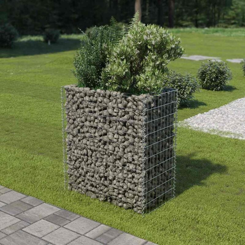 foto del prodotto vidaxl gabbione letto rialzato in acciaio zincato 90x50x100 cm