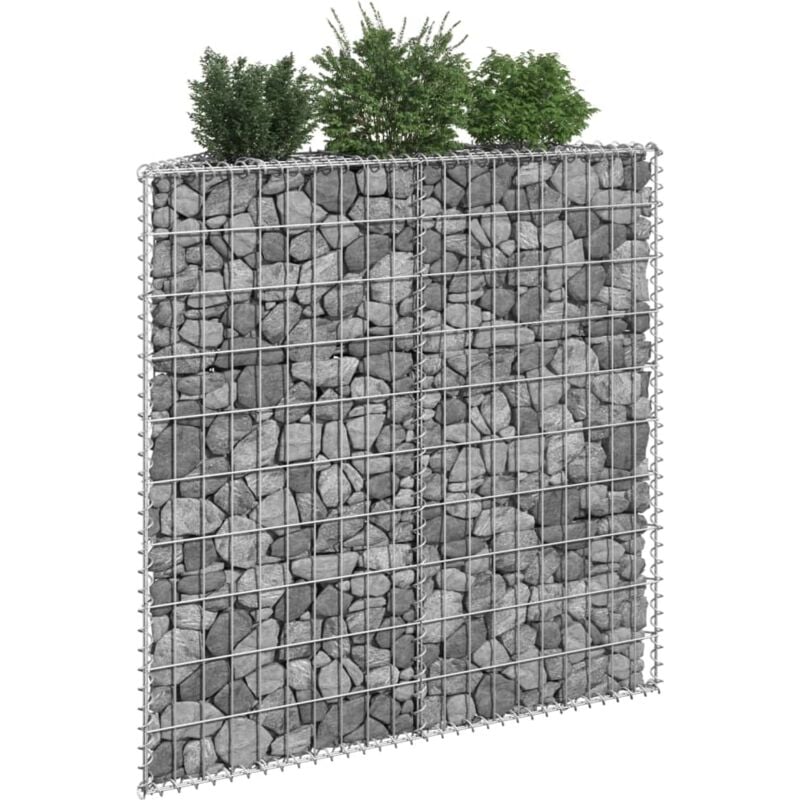 foto del prodotto vidaxl gabbione letto rialzato trapezio acciaio zincato 100x20x100 cm