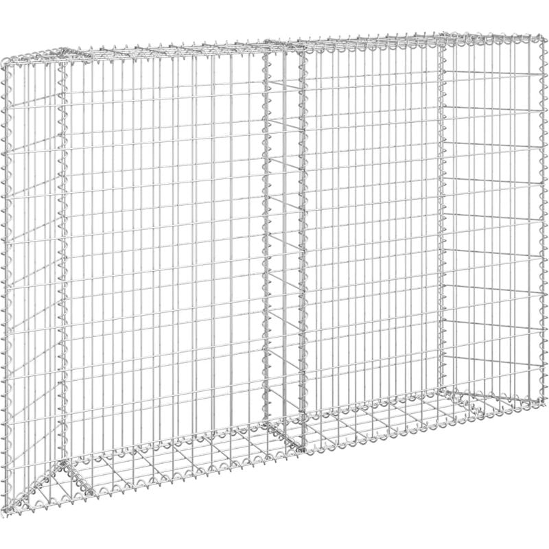 foto del prodotto vidaxl gabbione letto rialzato trapezio acciaio zincato 150x20x100 cm