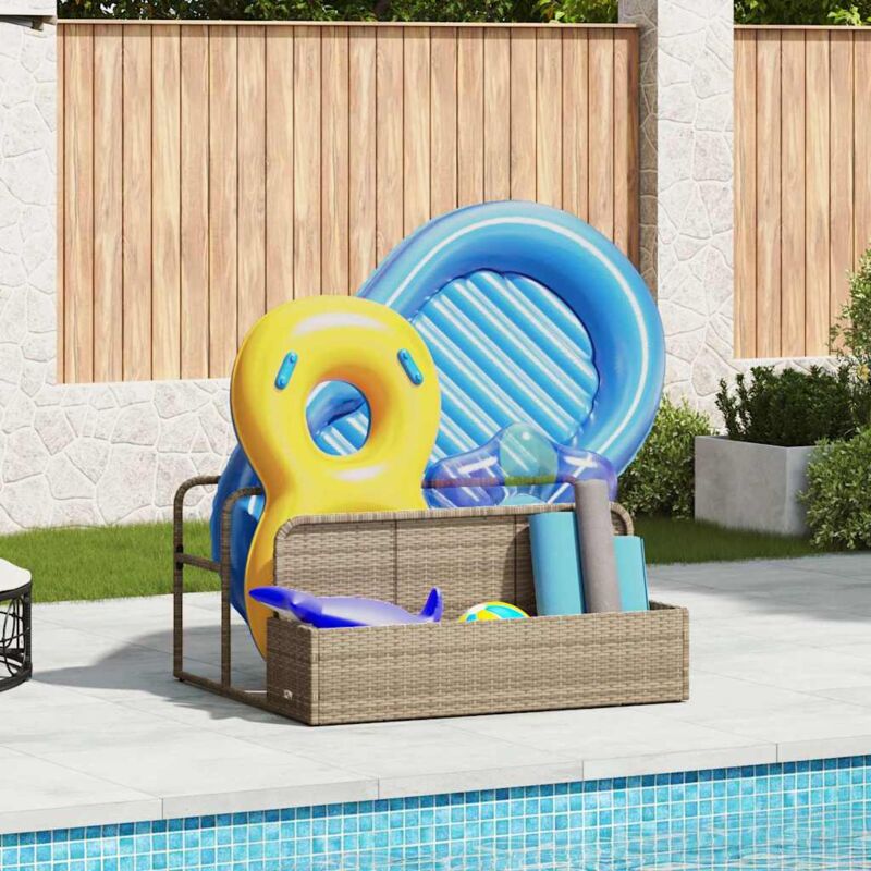 foto del prodotto vidaxl galleggiante a bordo piscina beige 110x100x57 cm in polyrattan