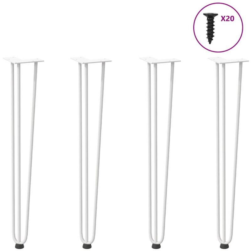 foto del prodotto vidaxl gambe a forcina per tavoli consolle 4 pz bianco 72 cm acciaio massiccio