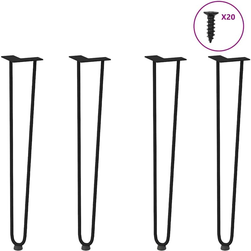 foto del prodotto vidaxl gambe a forcina per tavoli consolle 4 pz nero 72 cm acciaio massiccio