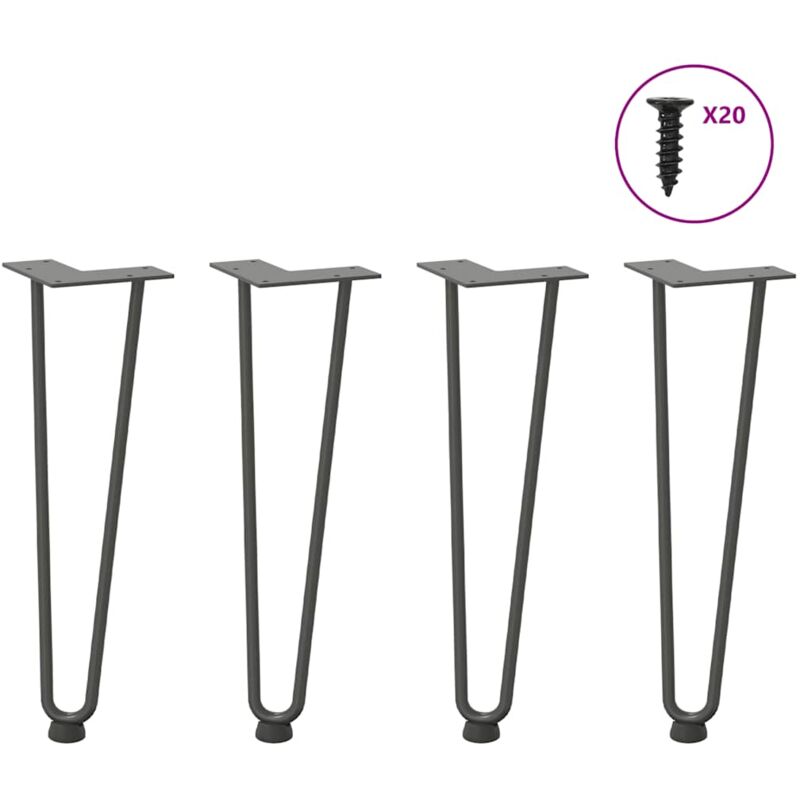 foto del prodotto vidaxl gambe a forcina per tavolino 4 pz antracite 42 cm acciaio massiccio