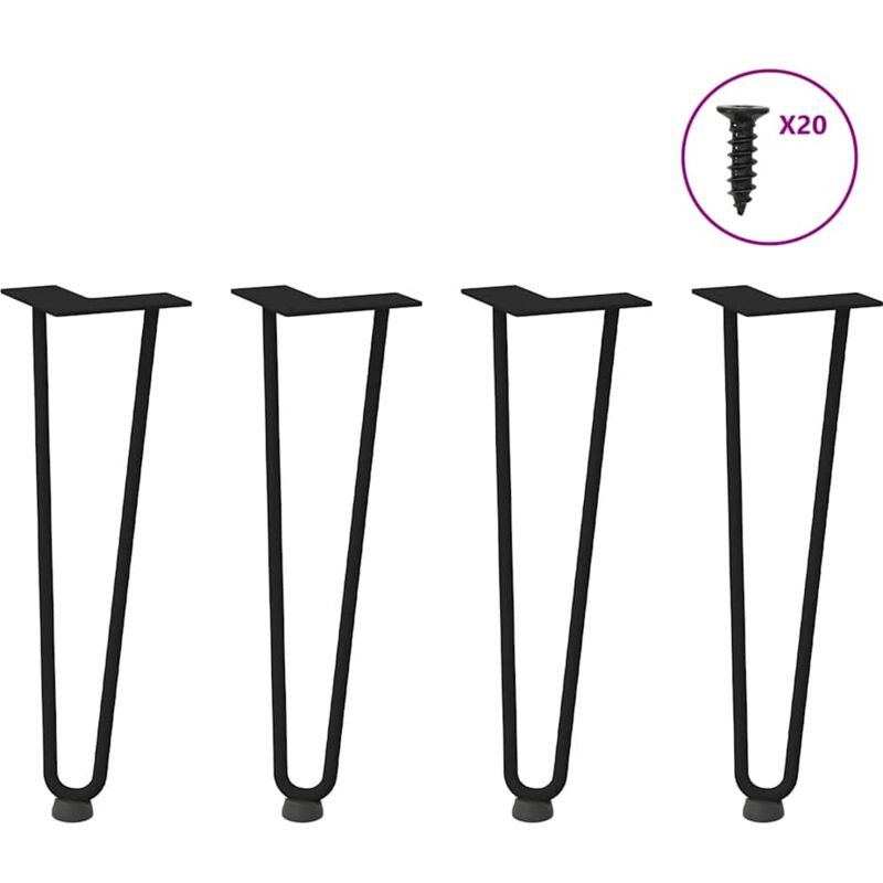 foto del prodotto vidaxl gambe a forcina per tavolino da caffè 4 pz nere 42 cm in acciaio massiccio