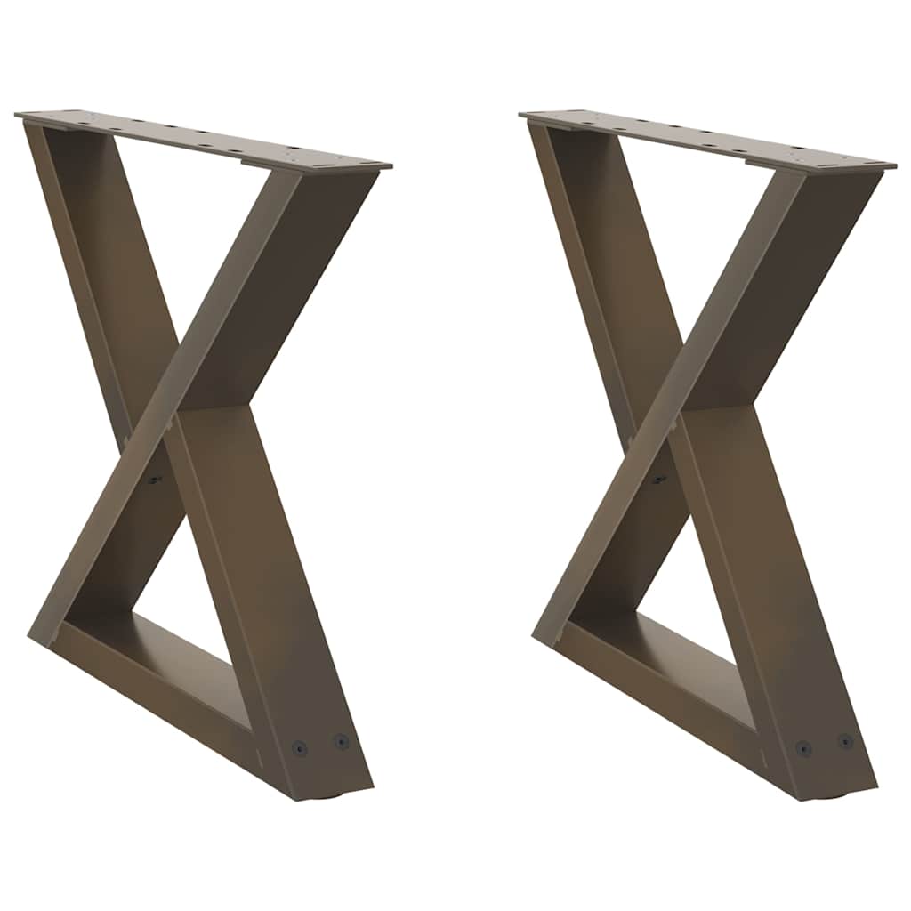 foto del prodotto vidaxl gambe per tavolino da caff 2 pz in acciaio naturale 60x 42 43,3 cm acciaio