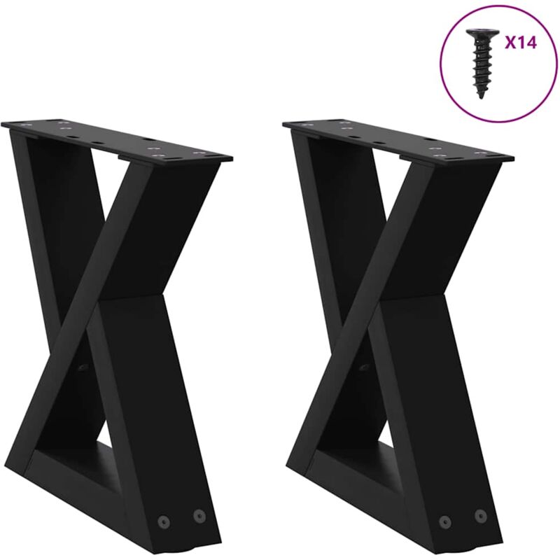 foto del prodotto vidaxl gambe per tavolino da caff 2 pz nere 40x 30 31,3 cm acciaio