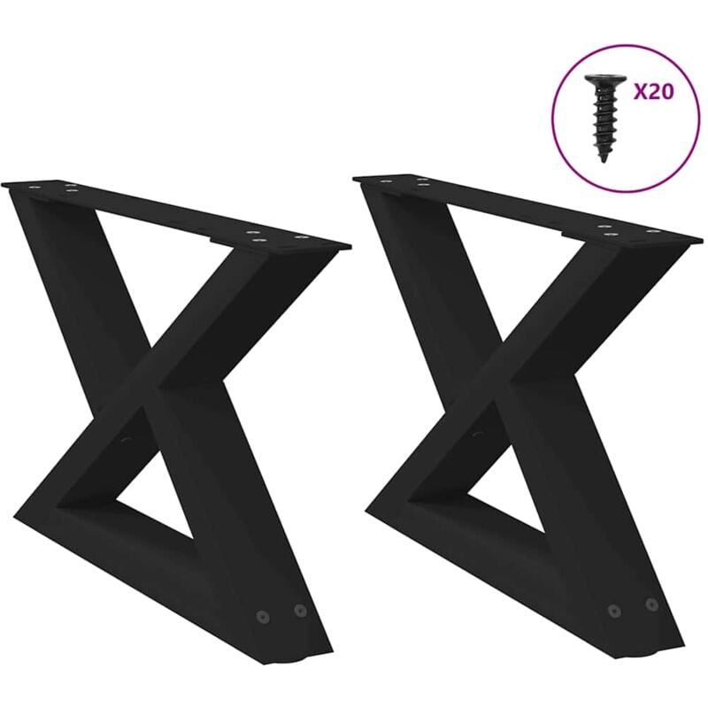 foto del prodotto vidaxl gambe per tavolino da caff 2 pz nere 60x 30 31,3 cm acciaio