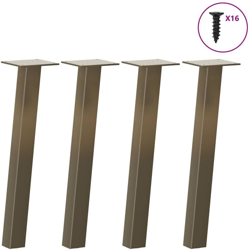 foto del prodotto vidaxl gambe per tavolino da caff 4 pz in acciaio naturale 30 cm