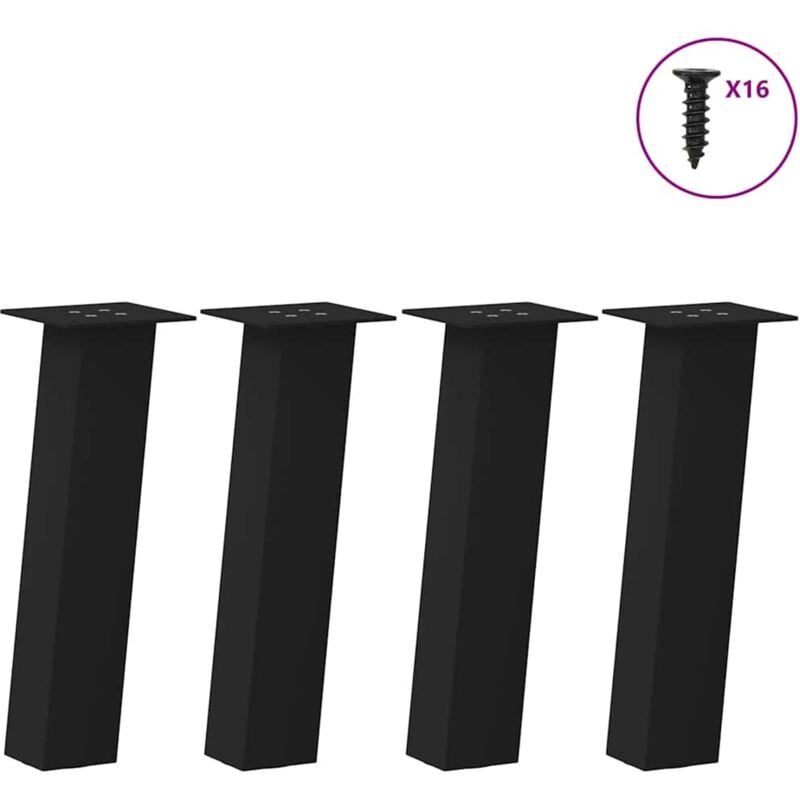 foto del prodotto vidaxl gambe per tavolino da caff 4 pz nere 30 cm acciaio