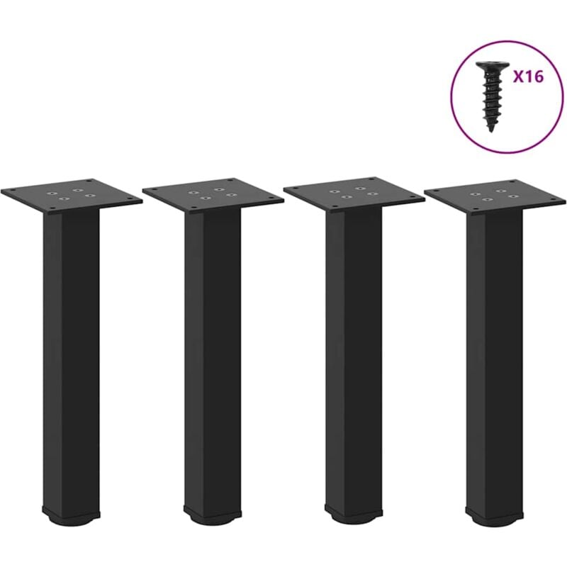 foto del prodotto vidaxl gambe per tavolino da caffè 4 pz nere 42-44 cm acciaio
