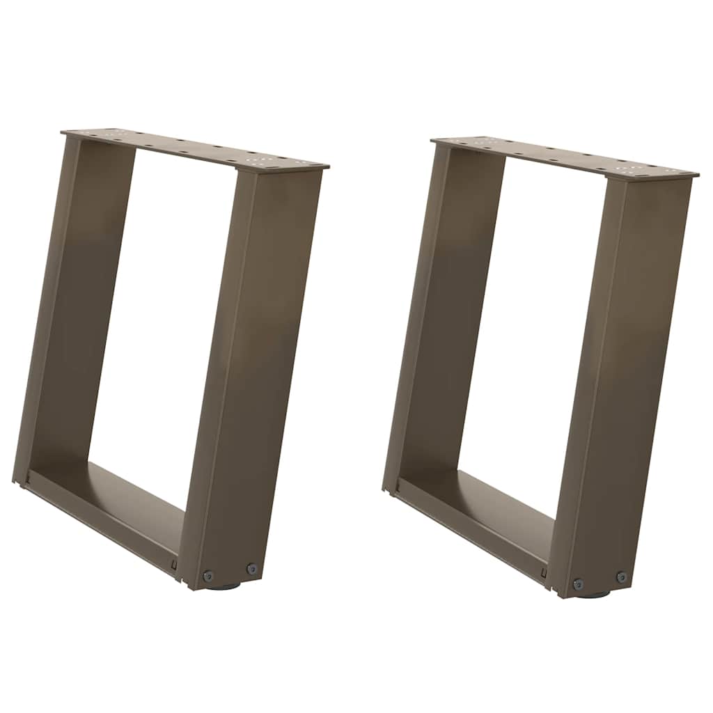 foto del prodotto vidaxl gambe per tavolino da caffè a forma di u 2 pz acciaio naturale 50x(42-43) cm acciaio