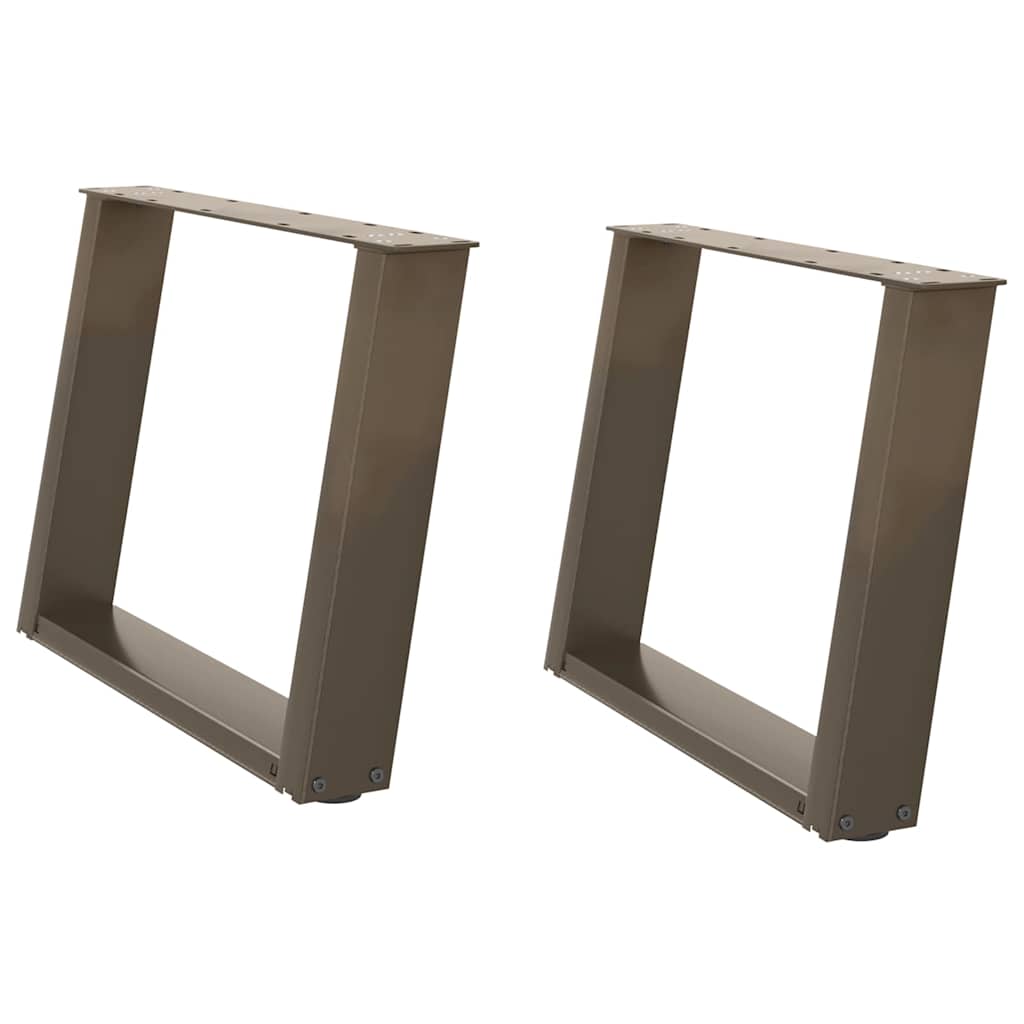 foto del prodotto vidaxl gambe per tavolino da caff a forma di u 2 pz acciaio naturale 60x 42 43 cm acciaio