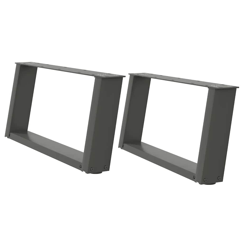 foto del prodotto vidaxl gambe per tavolino da caff a forma di u 2 pz antracite 60x 30 31 cm acciaio