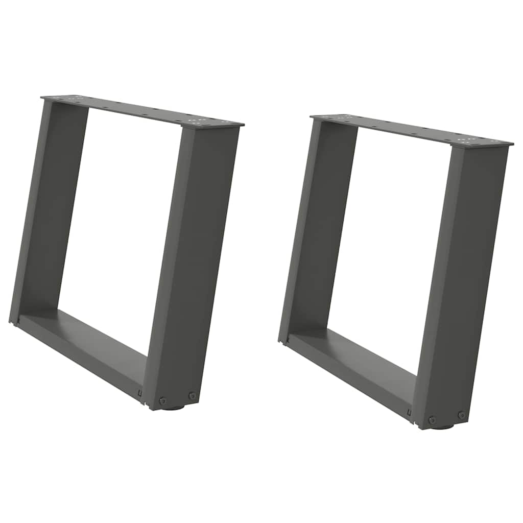 foto del prodotto vidaxl gambe per tavolino da caff a forma di u 2 pz antracite 60x 42 43 cm acciaio