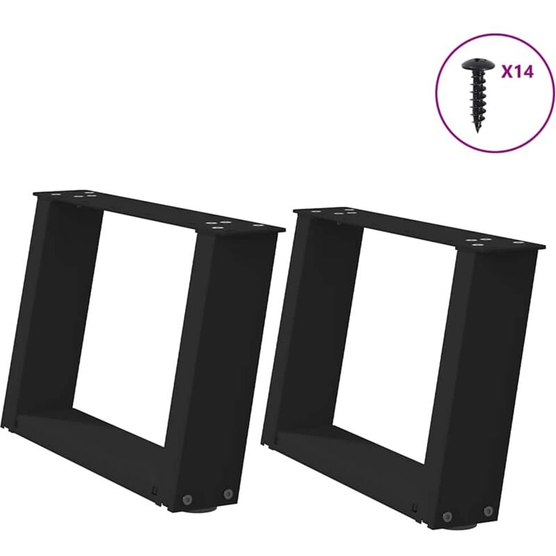 foto del prodotto vidaxl gambe per tavolino da caff a forma di u 2 pz nere 50x 30 31 cm acciaio