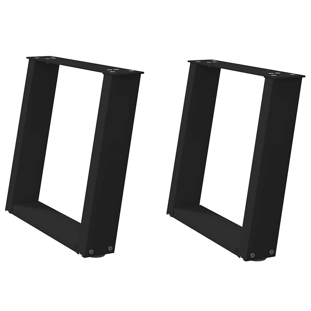 foto del prodotto vidaxl gambe per tavolino da caff a forma di u 2 pz nere 50x 42 43 cm acciaio