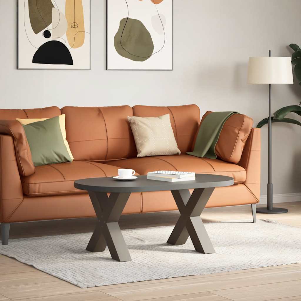 foto del prodotto vidaxl gambe per tavolino da caff a forma di x 2 pz acciaio naturale 50x 42 43 cm acciaio