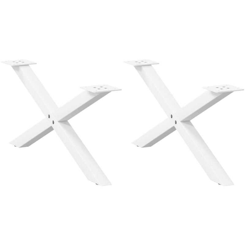 foto del prodotto vidaxl gambe per tavolino da caff a forma di x 2 pz bianche 70x 30 31 cm acciaio