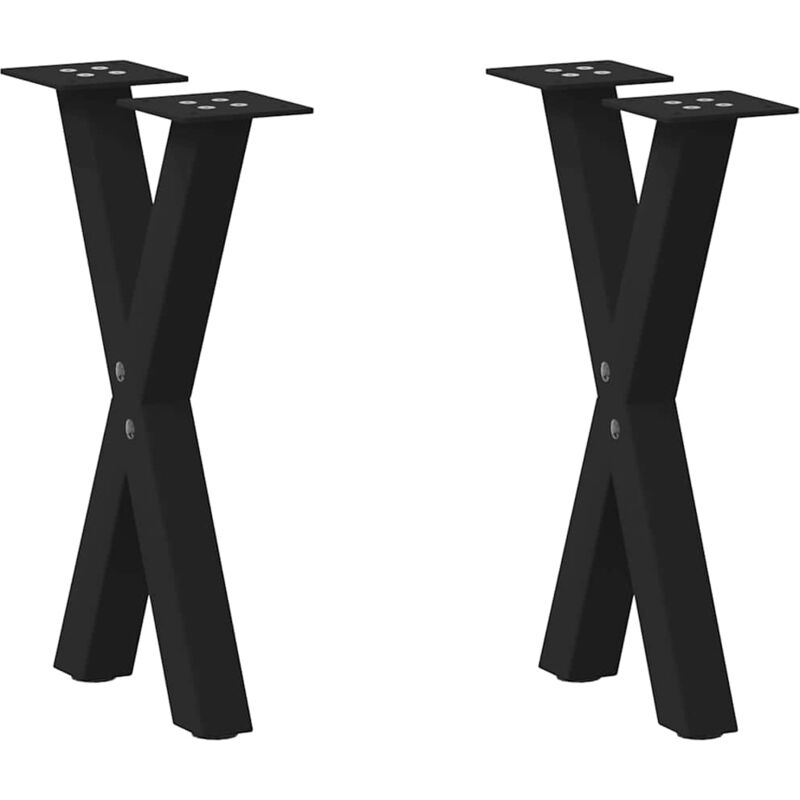 foto del prodotto vidaxl gambe per tavolino da caff a forma di x 2 pz nere 38x 42 43 cm acciaio
