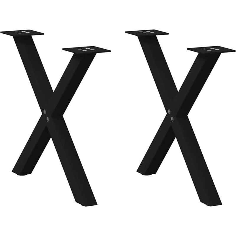 foto del prodotto vidaxl gambe per tavolino da caff a forma di x 2 pz nere 60x 42 43 cm acciaio