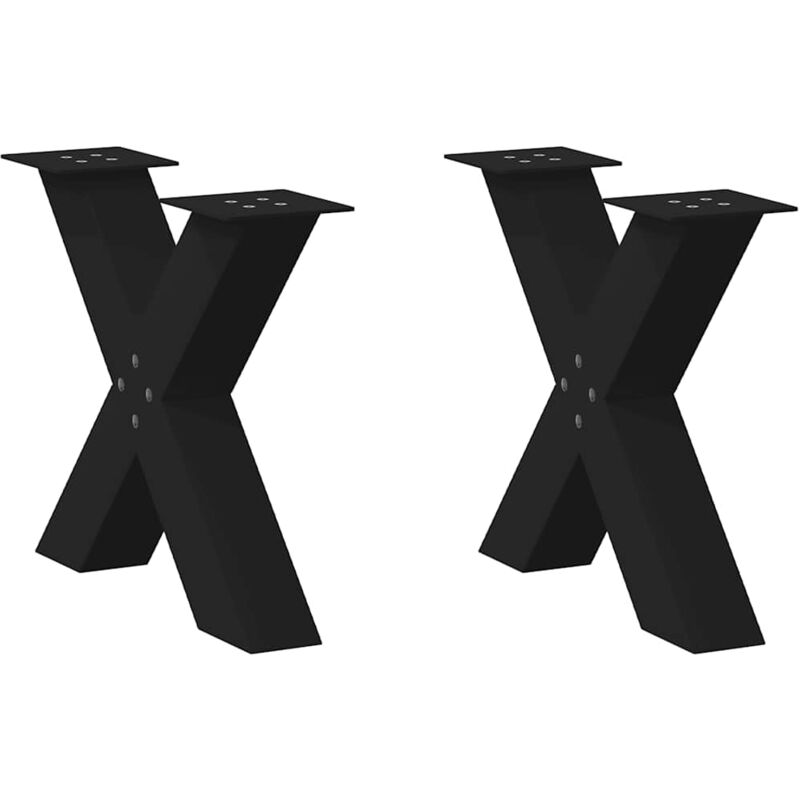 foto del prodotto vidaxl gambe per tavolino da caff a forma di x 2 pz nere 60x 42 43 cm acciaio