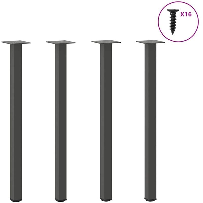 foto del prodotto vidaxl gambe per tavolo consolle 4 pz antracite 72 74 cm acciaio