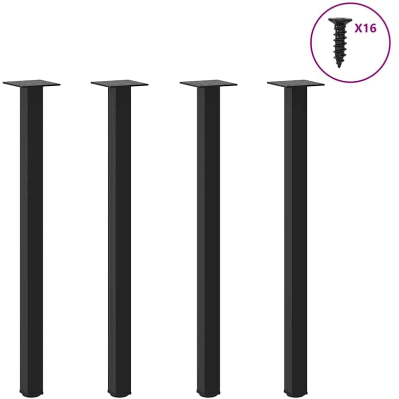foto del prodotto vidaxl gambe per tavolo consolle 4 pz nere 72 74 cm in acciaio
