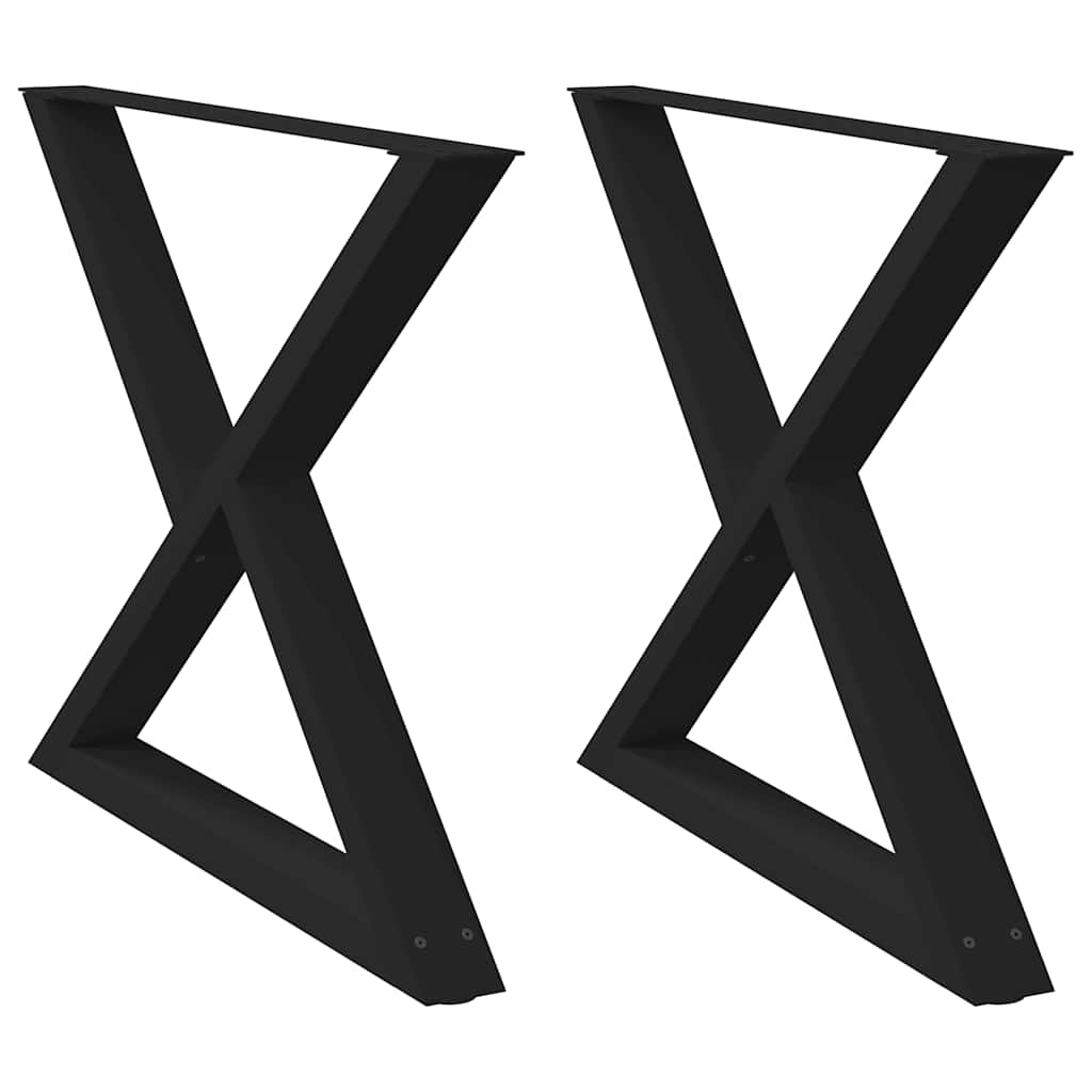 foto del prodotto vidaxl gambe per tavolo da pranzo 2 pz nere 90x(72-73,3) cm in acciaio