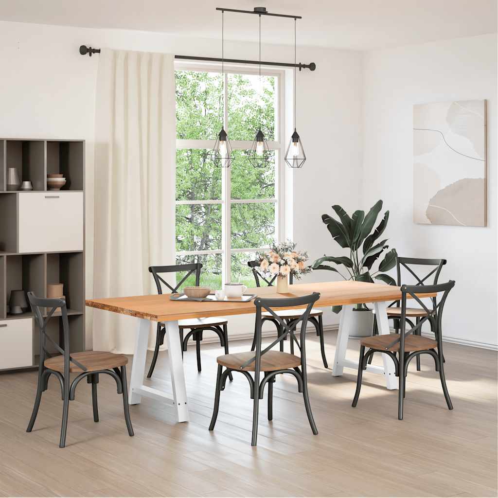 foto del prodotto vidaxl gambe per tavolo da pranzo a forma di a 2 pz bianche 80x 72-73 cm in acciaio