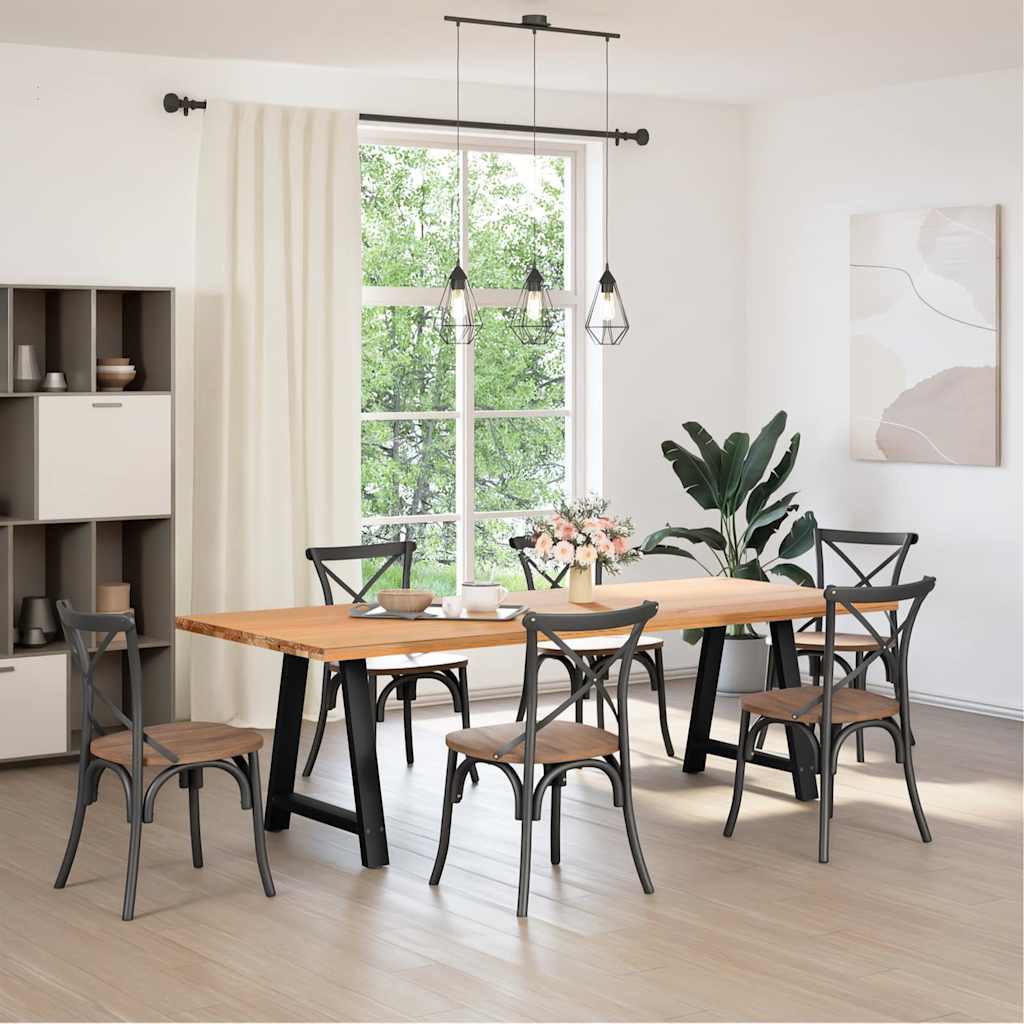 foto del prodotto vidaxl gambe per tavolo da pranzo a forma di a 2 pz nere 80x 72-73 cm in acciaio