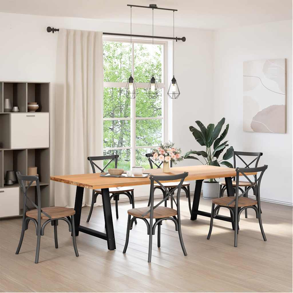 foto del prodotto vidaxl gambe per tavolo da pranzo a forma di a 2 pz nere 90x 72-73 cm in acciaio