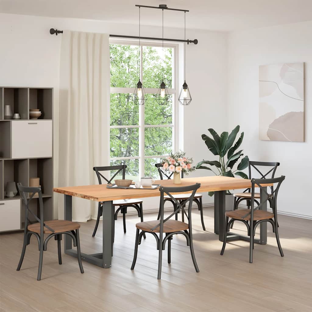 foto del prodotto vidaxl gambe per tavolo da pranzo a forma di t 2 pz antracite 100x35x 72 73 cm acciaio