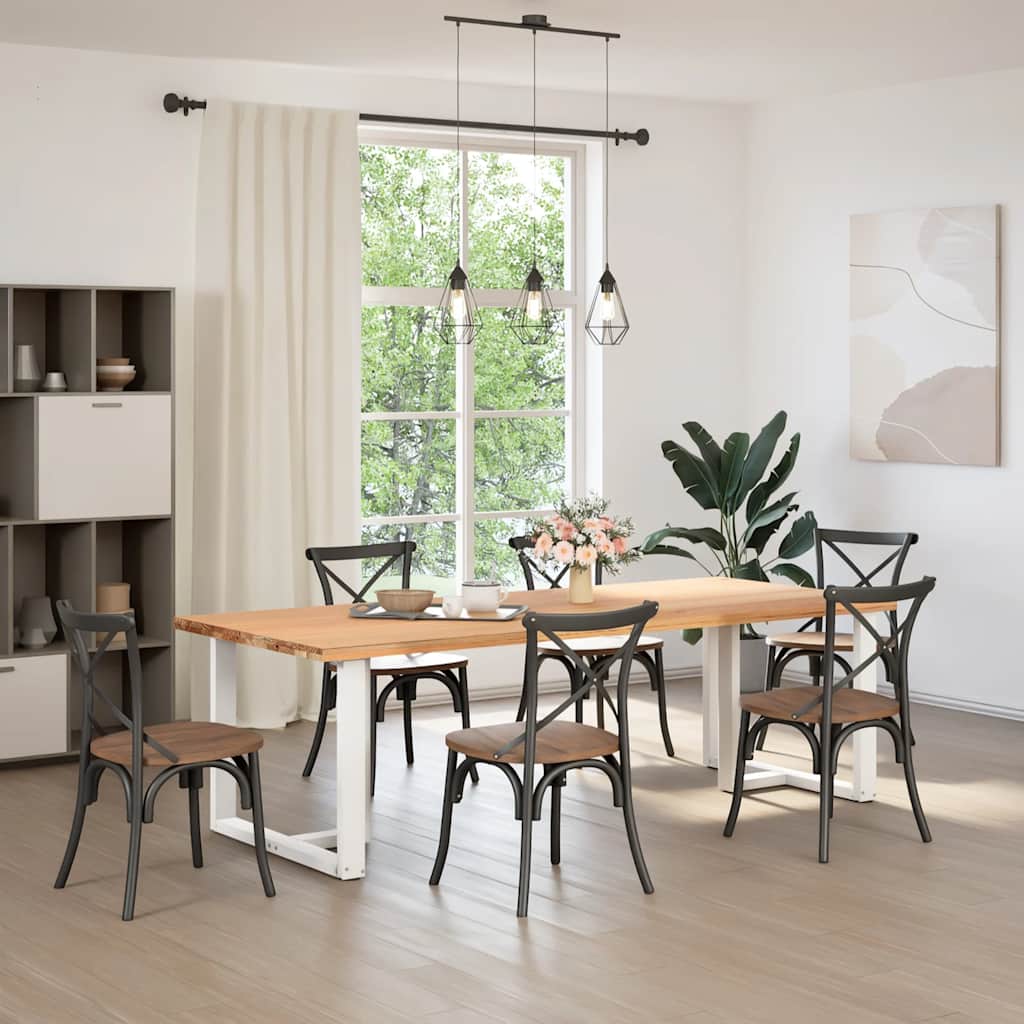 foto del prodotto vidaxl gambe per tavolo da pranzo a forma di t 2 pz bianche 90x35x 72 73 cm in acciaio