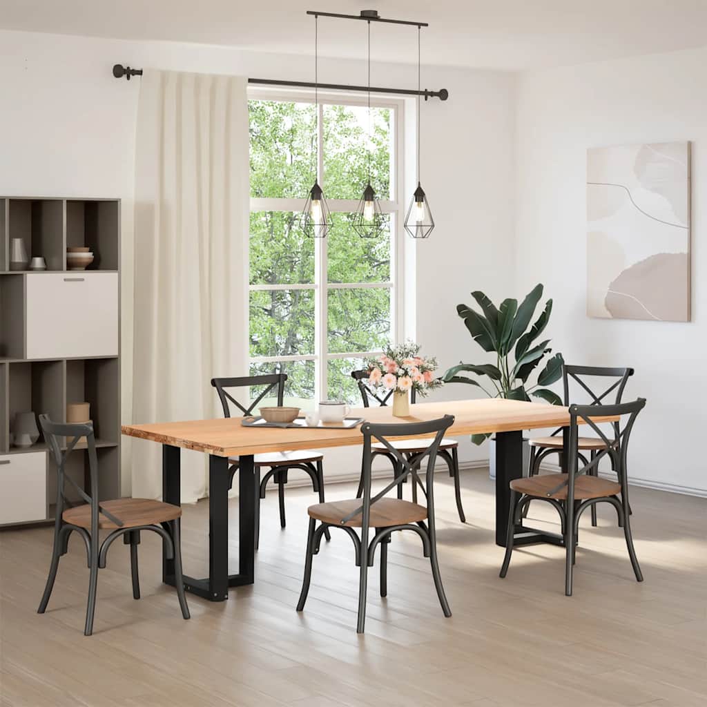 foto del prodotto vidaxl gambe per tavolo da pranzo a forma di t 2 pz nere 60x35x(72-73) cm in acciaio