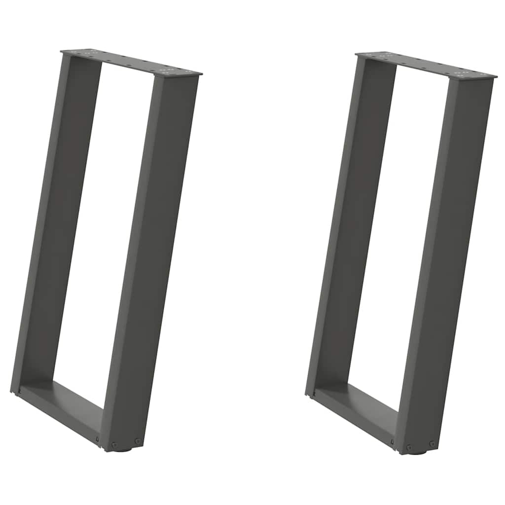 foto del prodotto vidaxl gambe per tavolo da pranzo a forma di u 2 pz antracite 50x 72 73 cm acciaio