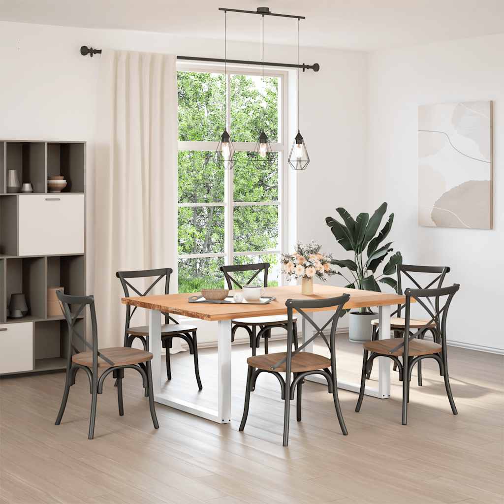 foto del prodotto vidaxl gambe per tavolo da pranzo a forma di u 2 pz bianche 100x 72 73 cm in acciaio
